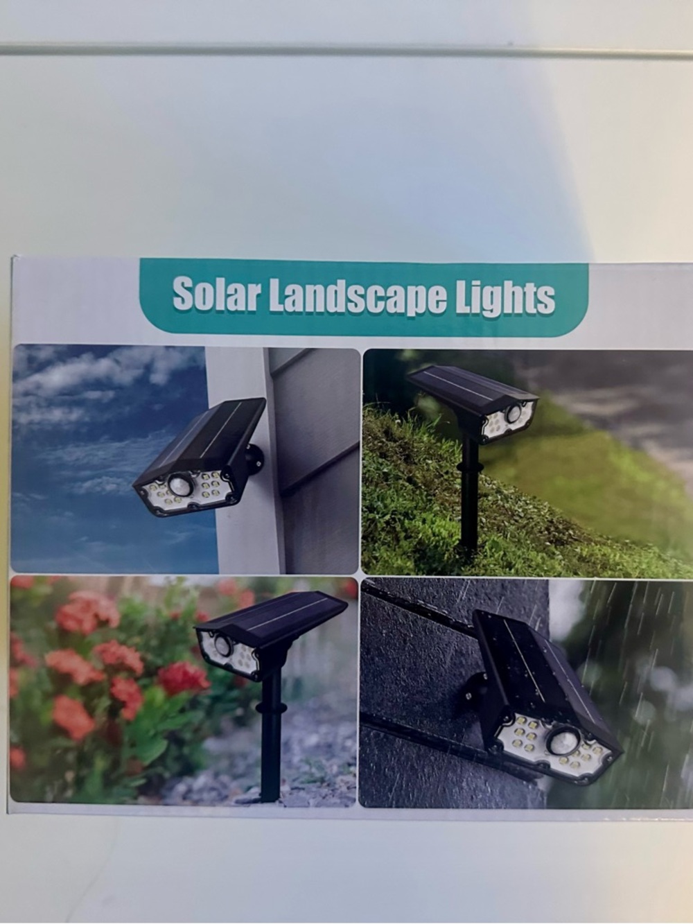 Solar Landscape Lights - Black Outdoor LED Spotlights (Set)